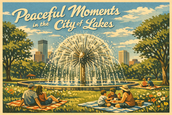 AI-crafted postcard with vibrant illustration