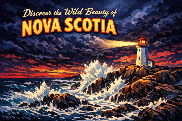 Hand-styled postcard with warm color palette